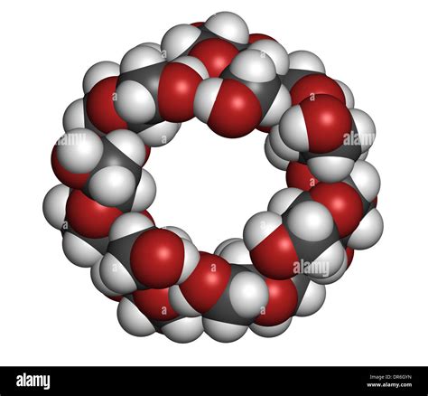 Beta-cyclodextrin molecule. Used in pharmaceuticals, food, deodorizing ...