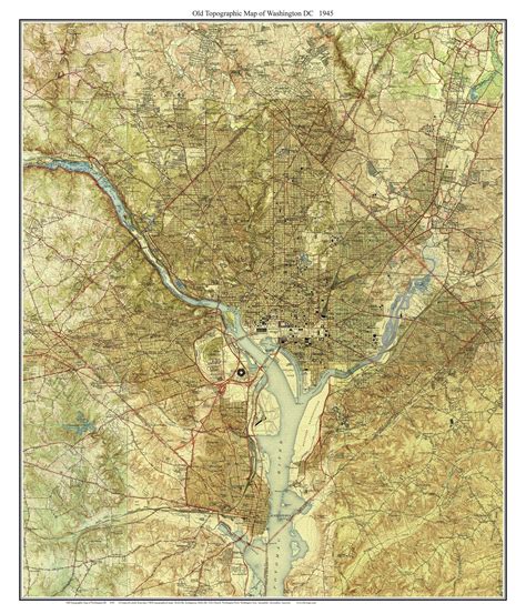 Washington dc topographic map - Dc topographic map (District of Columbia - USA)