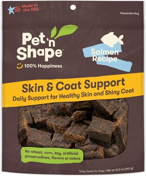 PET 'N SHAPE Salmon Skin & Coat Support Dog Treats, 12-oz bag - Chewy.com