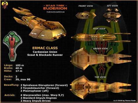 Cardassian Ermac class Data-Sheet by Euderion | Star trek ships, Star ...