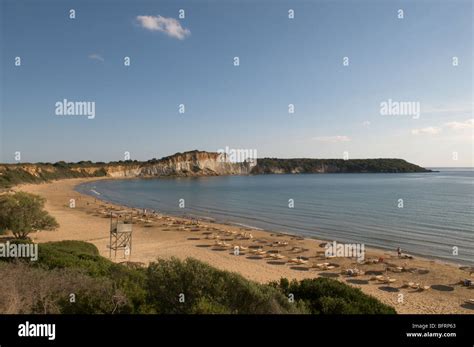 Greece. Zakynthos. Zante. Greek island. October. Geraka beach at the tip of the south-east ...