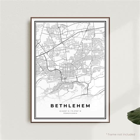 Bethlehem Map Print Bethlehem Street Map Poster - Etsy