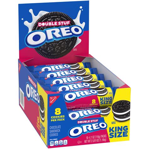 OREO Double Stuf Chocolate Sandwich Cookies, Original Flavor, 10 King ...