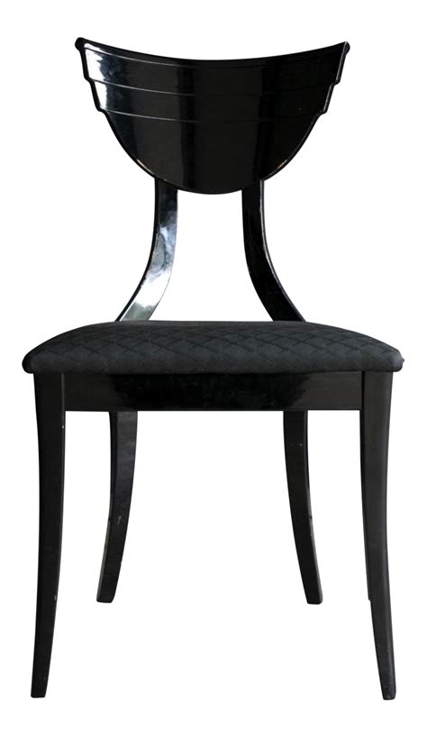 Black Lacquer Italian Neo Art Deco Desk Chair | Art deco desk, Chair ...