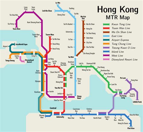 홍콩 지하철 노선도 한글, 홍콩 MTR 노선도 한국어 : 네이버 블로그