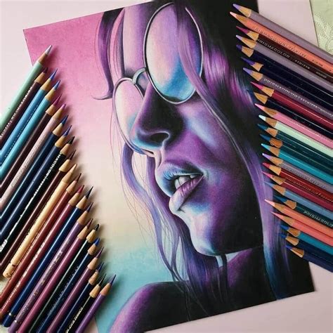 10 Color and 3 B&W Portraits in 2020 | Colorful drawings, Color pencil art, Portrait drawing