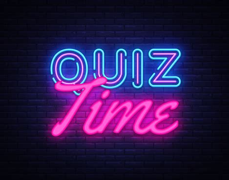 Quiz De Vecteur De Temps Neon Sign Quizz Pub Design Modèle Néon ...