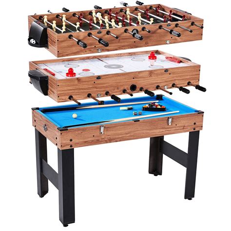 Lancaster 48" 3 in 1 Pool Billiard Slide Hockey Foosball Combo Arcade Game Table - Walmart.com