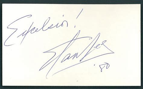 Stan Lee Signed 3x5 Cut Inscribed "Excelsior" (JSA COA) | Pristine Auction