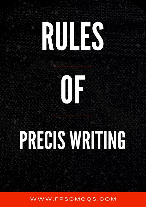 Rules Of Precis Writing For Beginners