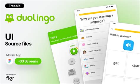 Duolingo App UI - Free UI Kit (Recreated) | Figma