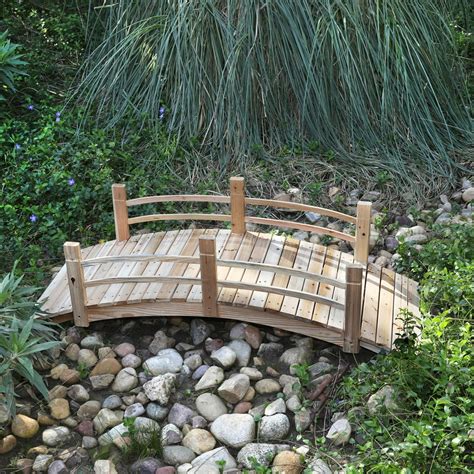 Shine Company 6 Ft. Cedar Garden Bridge - Natural - Walmart.com ...