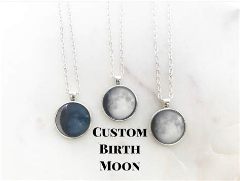 Custom Birth Moon Necklace // Moon Phase Necklace - Etsy