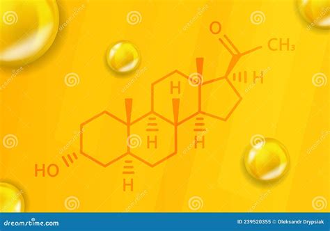 Allopregnanolone Chemical Formula. Allopregnanolone 3D Realistic Chemical Molecular Structure ...