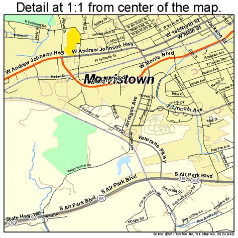 Morristown Tennessee Street Map 4750280