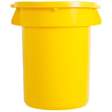 Continental Huskee 32 Gallon Yellow Trash Can with Yellow Lid