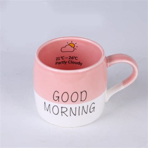 Good Morning Cute Cartoon Pink Ceramic Milk Coffee Mug, View Beautiful Cute Coffee Mug, SINSHINE ...