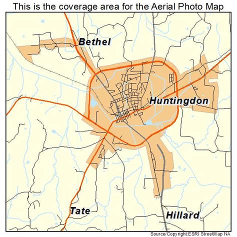 Aerial Photography Map of Huntingdon, TN Tennessee