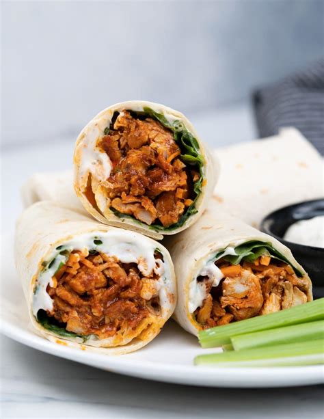 Buffalo Chicken Wrap Recipe - The flavours of kitchen