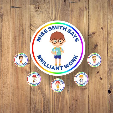 48 Custom cute personalised teacher stickers Teacher | Etsy