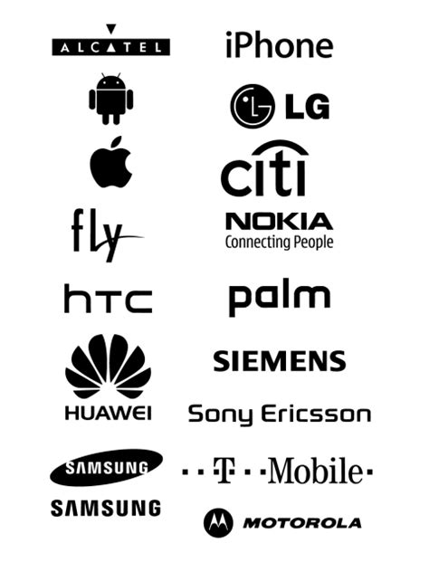 Free Logo Vector Brands Alcatel, iPhone, Android, LG, Apple, Citi, Fly, Nokia, HTC, Palm, Huawei ...