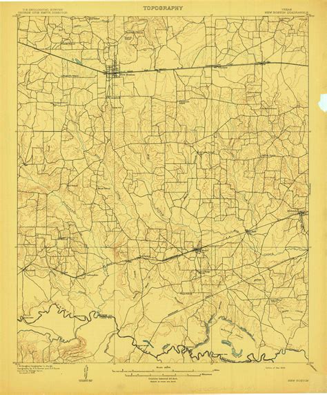 New Boston, Texas 1909 () USGS Old Topo Map Reprint 15x15 TX Quad ...