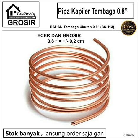 Jual GROSIR Pipa Kapiler AC BAHAN TEMBAGA SS-113 Ukuran 0,08 METERAN ...