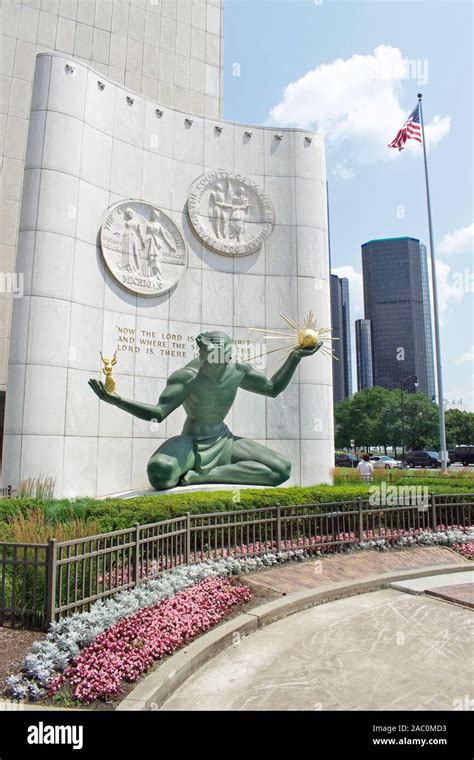 Spirit of Detroit Statue in Downtown Detroit Stock Photo - Alamy