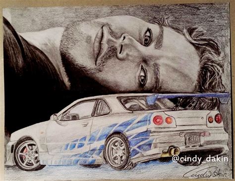 Paul Walker and Nissan Skyline by CindyDakin | Paul walker, Paul walker tattoo, Pop art collage