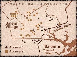 Salem Witch Trials Map 1692 - Map With Cities