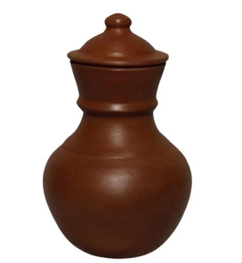 Hand Made Earthen Pot/Clay Pot/Water Pot/Kooja/Kudam Diameter 2 L Capacity With Lid (Earthenware ...
