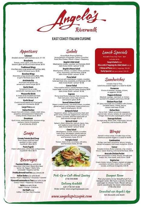 Menu of Angelo's Pizza Parlor in Pueblo, CO 81003