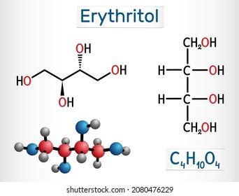 Erythritol Molecule Sugar Alcohol Polyol Food Stock Vector (Royalty Free) 2080476229 | Shutterstock