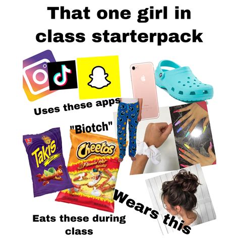 Hot Cheeto Girl In class starterpack : r/starterpack