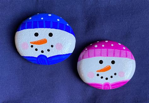 Snowman Painted Rocks, Winter Painted Stones, Snowmen, Snow, Garden ...