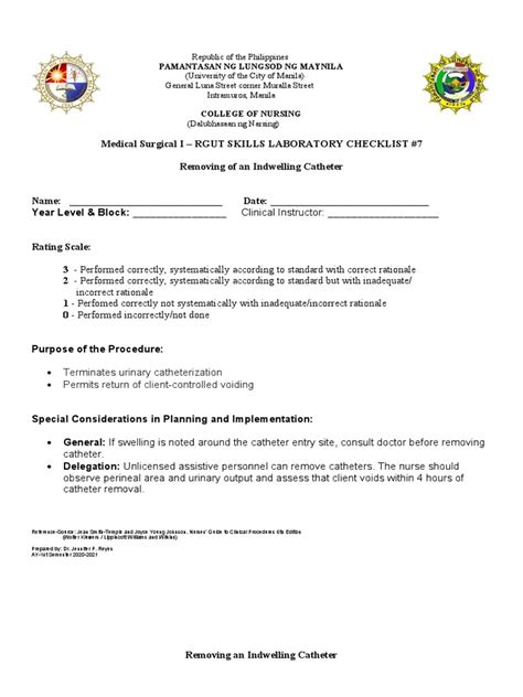 Indwelling Catheter Removal | PDF | Catheter | Medicine