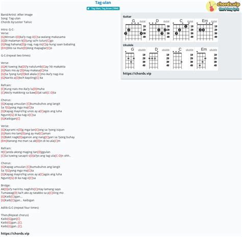 Chord: Tag-ulan - tab, song lyric, sheet, guitar, ukulele | chords.vip