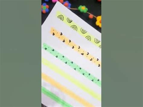 Highlighter border designs/easy borders with high lighter pens/ #tutorial #shorts#art - YouTube