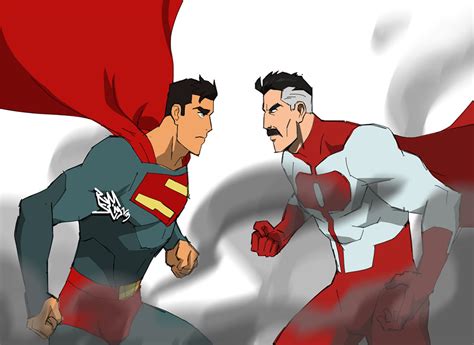 Omni-Man vs. Superman from My Adventures with Superman Art by @rymslim : r/Invincible