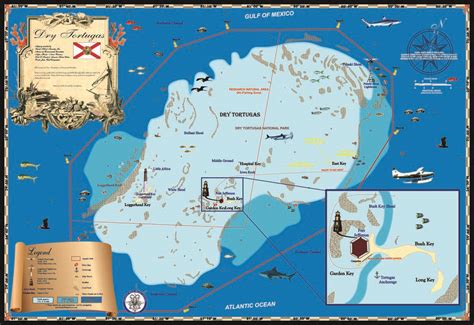 Dry Tortugas Map - Island Map Store