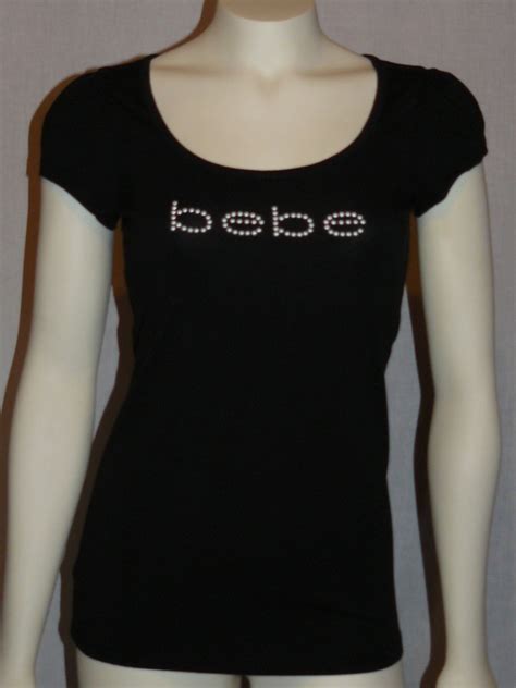 BIG SALE PRICES!!! BUY NOW!! *xs*s*m*l* BEBE LOGO tee shirt top *black ...