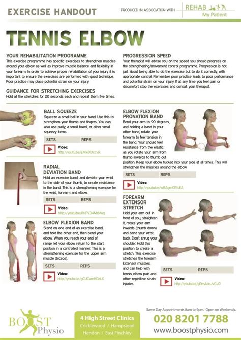 tennis elbow exercise handout | tennis elbow exercise handout - BOOST PHYSIO