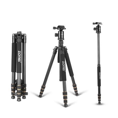 ZOMEi 65" Carbon Fiber Tripod Monopod Lightweight Compact Travel Tripod ...