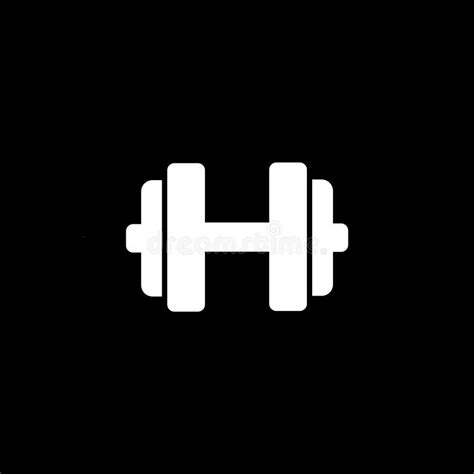 Dumbbell Icon or Logo, Dumbbell for Training on Dark Background Stock ...