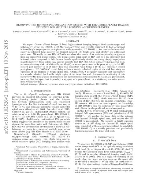 (PDF) Resolving the HD 100546 Protoplanetary System with the Gemini ...