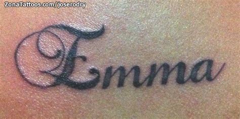 Tatuaje de Emma, Nombres, Letras