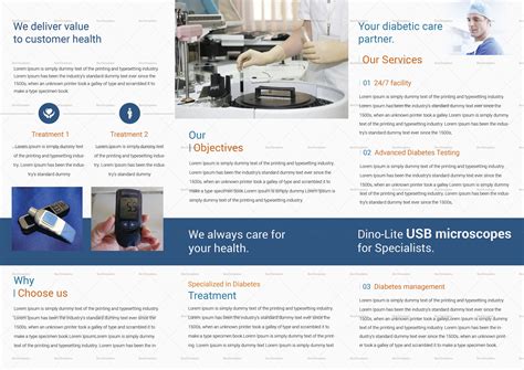 Diabetes Brochure Trifold Design Template in Word, PSD, Publisher