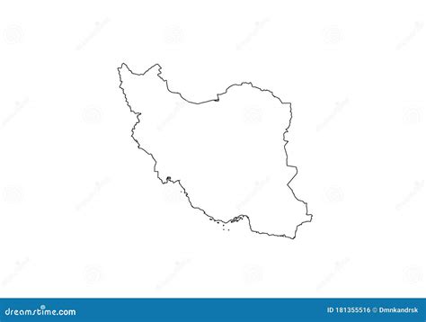 Iran Outline Map Country Shape State Symbol National Borders Stock ...