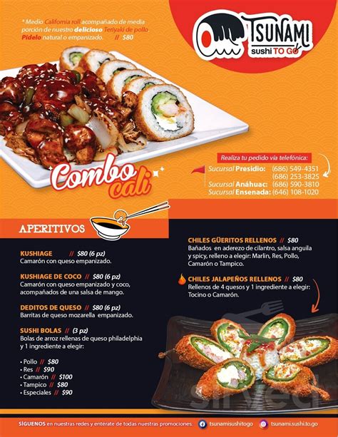 Tsunami sushi menu in 21354 Mexicali, B.C., Mexico