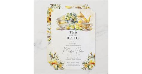 Bridal Shower Tea Party Vintage Invitation | Zazzle